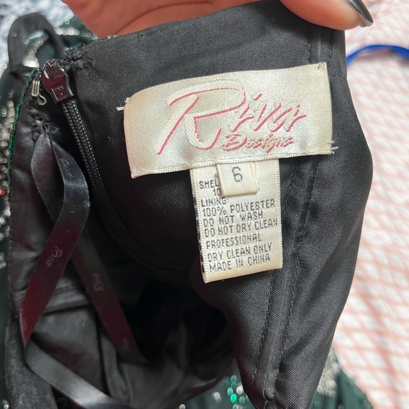 Riva Designs Green ombré beaded prom/evening dress size 6 - Picture 4 of 5